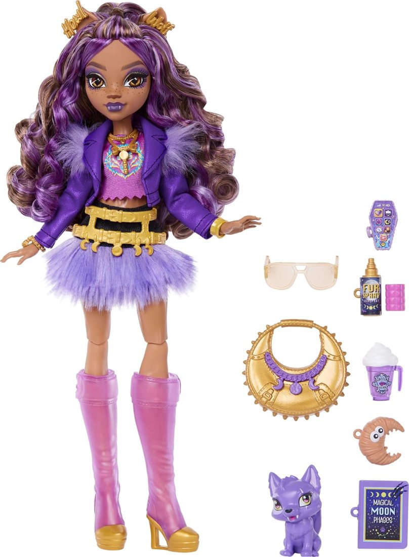 Clawdeen Wolf Doll with Pet Wolf Pup view 6