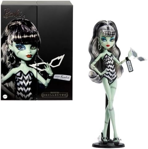 Frankie Stein — Frankie Stein doll in Barbie-inspired striped swimsuit with sunglasses