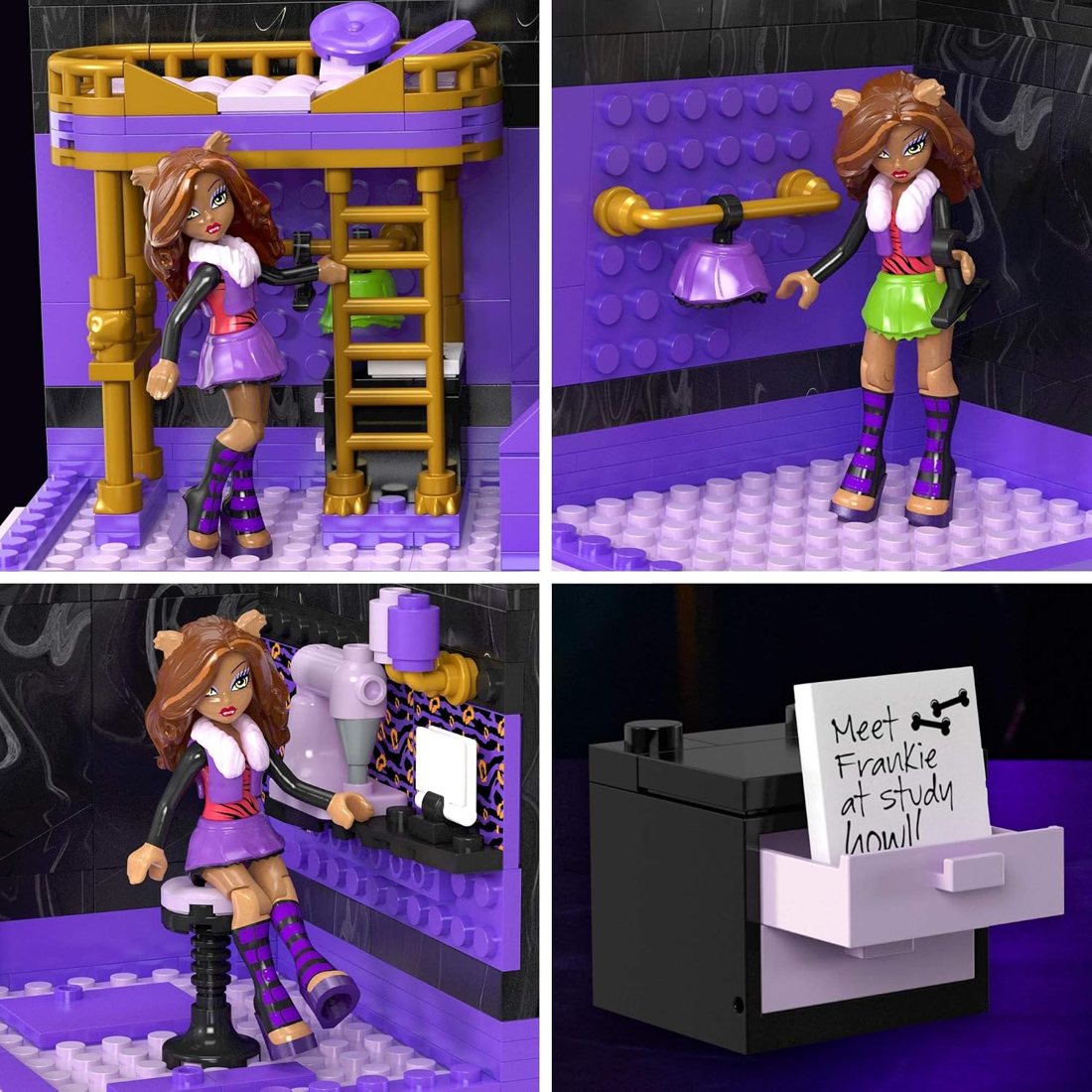 MEGA Clawdeen's Boo-k Den Building Set view 6