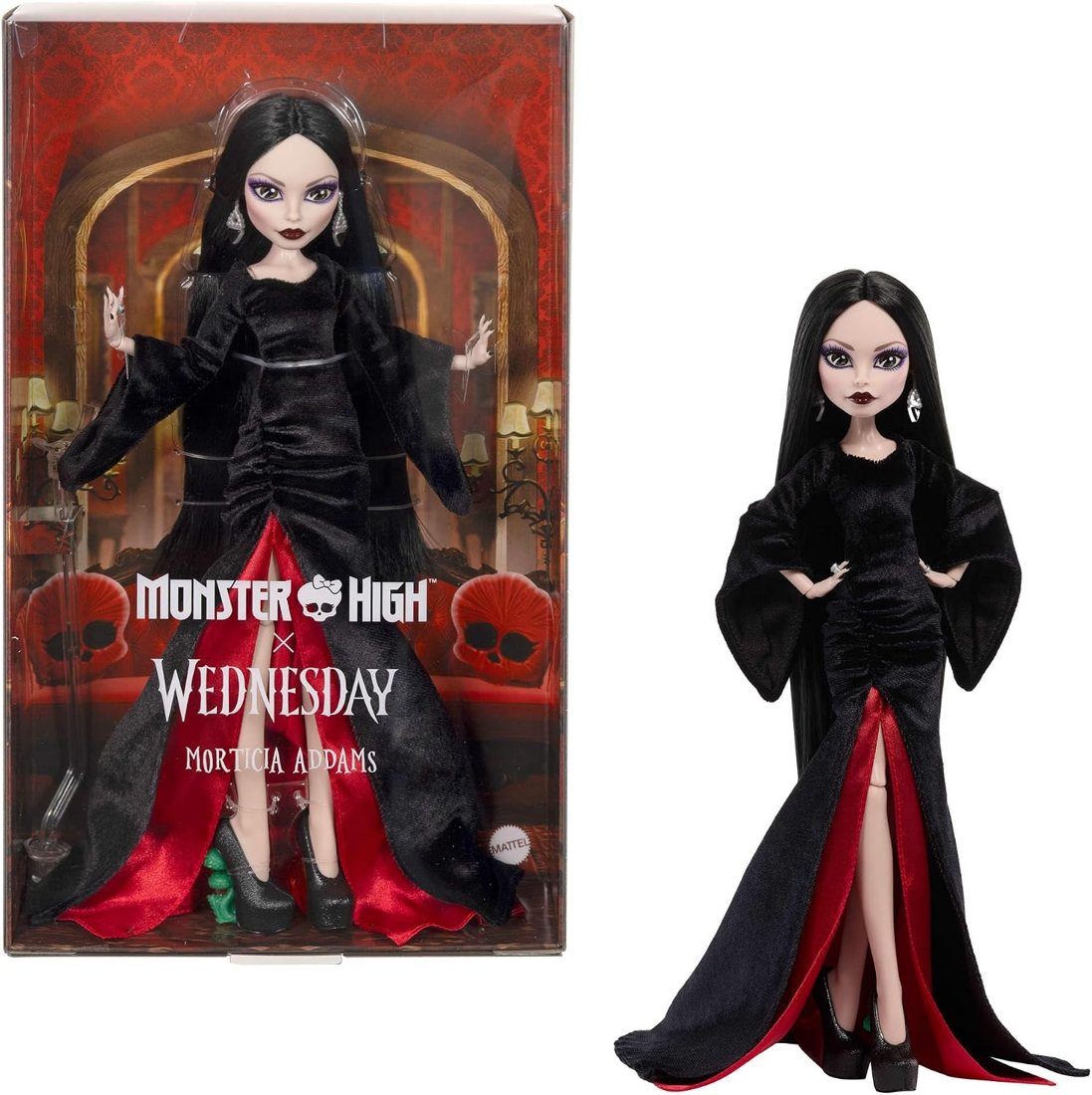 Morticia Addams Doll from Wednesday view 2