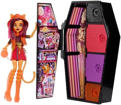 Toralei Stripe doll with coffin-shaped Neon Frights locker